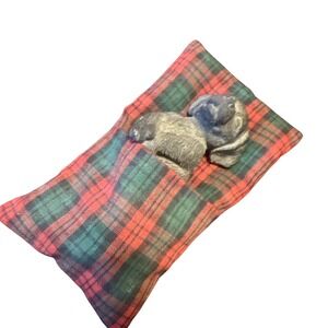 Vintage Sandicast Lil' Snoozers S71 Black Labrador Dog Figure W/ Sleeping Bed 92